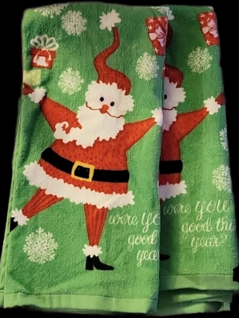 SANTA CHRISTMAS KITCHEN HAND TOWELS